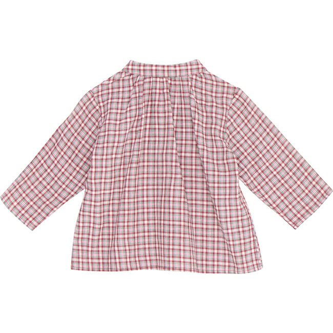 Aloe Baby Shirt, Burgundy Check - Shirts - 2