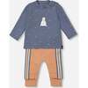 Top & Pants Set, French Navy & Tawny Brown - Mixed Apparel Set - 1 - thumbnail