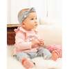 Sheep Print Top & Pant Set, Powder Pink & Blue Grey - Mixed Apparel Set - 2