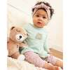 Tunic & Little Flowers Print Legging Set, Mint & Mauve - Mixed Apparel Set - 2