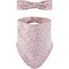 Little Flowers Print Headband & Bib, Mauve - Hair Accessories - 1 - thumbnail
