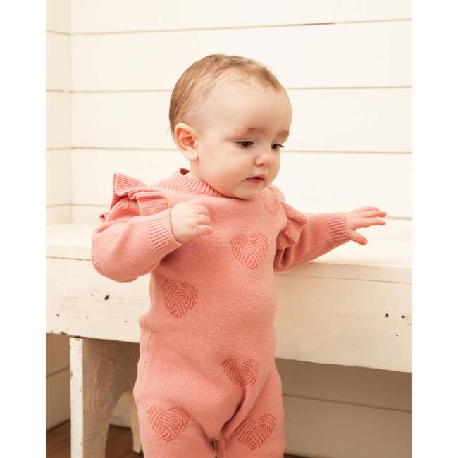Little Heart Of Wool Knit Jumpsuit, Powder Pink