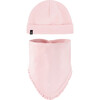 Little Heart Of Wool Ball Hat & Bib Set, Powder Pink - Hats - 1 - thumbnail