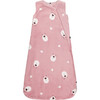 Bear Print Plush Sleep Sack, Mauve - Pajamas - 1 - thumbnail