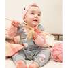 Sheep Print Onesie & Overall Set, Blue Grey & Powder Pink - Mixed Apparel Set - 2