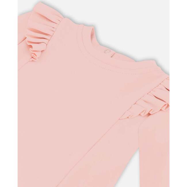 Sheep Print Long Tunic & Legging Set, Powder Pink & Blue Grey - Mixed Apparel Set - 3