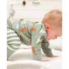 Sly Little Fox Print Top & Striped Pants Set, Sage Green - Mixed Apparel Set - 3