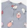Sheep Print Top & Pants Set, Blue Grey - Mixed Apparel Set - 4