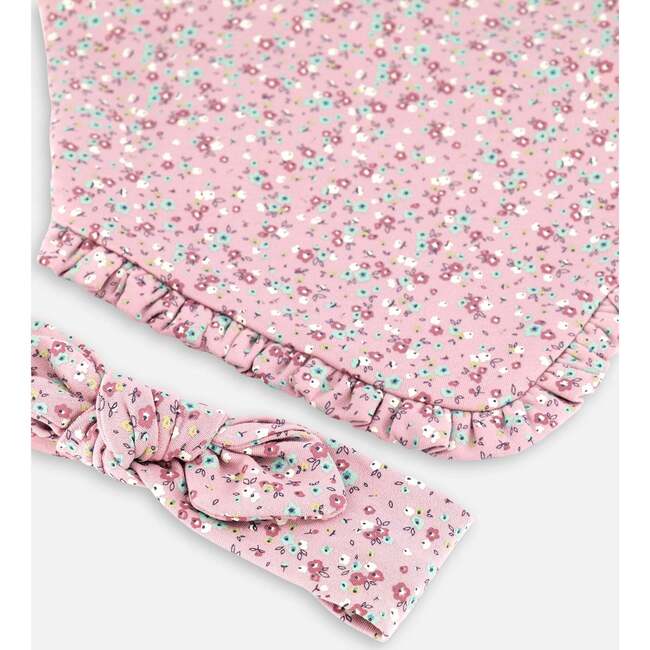 Little Flowers Print Headband & Bib, Mauve - Hair Accessories - 3