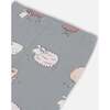 Sheep Print Long Tunic & Legging Set, Powder Pink & Blue Grey - Mixed Apparel Set - 4