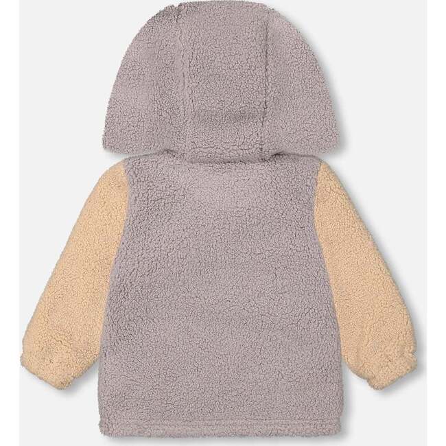 Sherpa Hooded Jacket, Rustic Blue & Sand - Jackets - 4