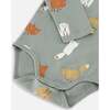 Sly Little Fox Print Onesie & Suspender Pant Set, Sage Green - Mixed Apparel Set - 5