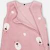 Bear Print Plush Sleep Sack, Mauve - Pajamas - 4