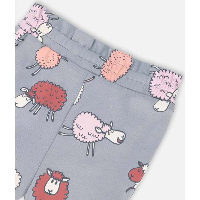Sheep Print Top & Pants Set, Blue Grey - Mixed Apparel Set - 5