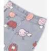 Sheep Print Top & Pants Set, Blue Grey - Mixed Apparel Set - 5