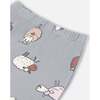 Sheep Print Top & Pant Set, Powder Pink & Blue Grey - Mixed Apparel Set - 5