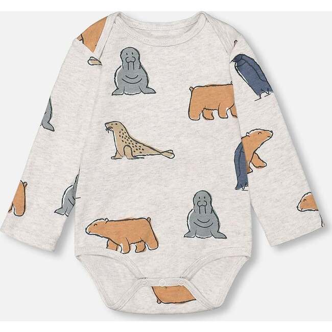 Bear Onesie & Little Mountains Print Overall Set, French Navy - Mixed Apparel Set - 3