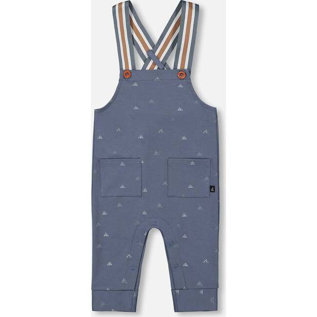 Bear Onesie & Little Mountains Print Overall Set, French Navy - Mixed Apparel Set - 4