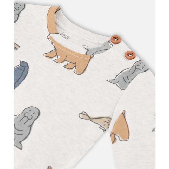 Artic Friends Print Top & Pants Set, Oatmeal - Mixed Apparel Set - 4