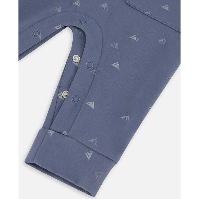 Bear Onesie & Little Mountains Print Overall Set, French Navy - Mixed Apparel Set - 6