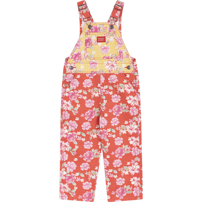 Cuquedo Floral Print Overalls, Yellow And Red