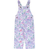 Mary Poppins Floral Print Corduroy Overalls, Purple - Overalls - 1 - thumbnail