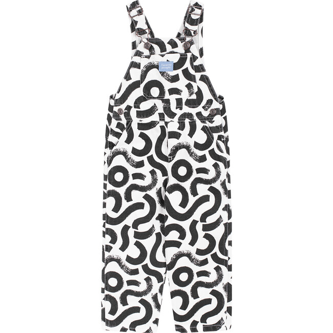 The Alphebet Print Overalls, Black And White