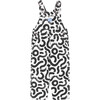 The Alphebet Print Overalls, Black And White - Overalls - 1 - thumbnail