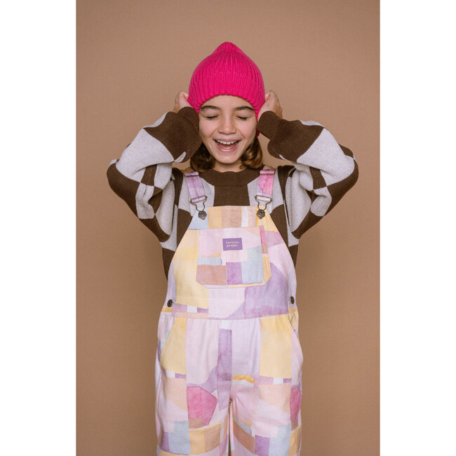 Elmer Print Overalls, Pink And Yellow - Overalls - 4