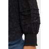 Women's Amira Top, Black Linear Clip Dot - Blouses - 2