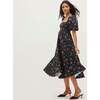Women's Matilda Dress, Black Ikat Floral Taffeta - Dresses - 3