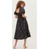 Women's Matilda Dress, Black Ikat Floral Taffeta - Dresses - 6