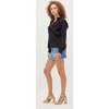 Women's Amira Top, Black Linear Clip Dot - Blouses - 6