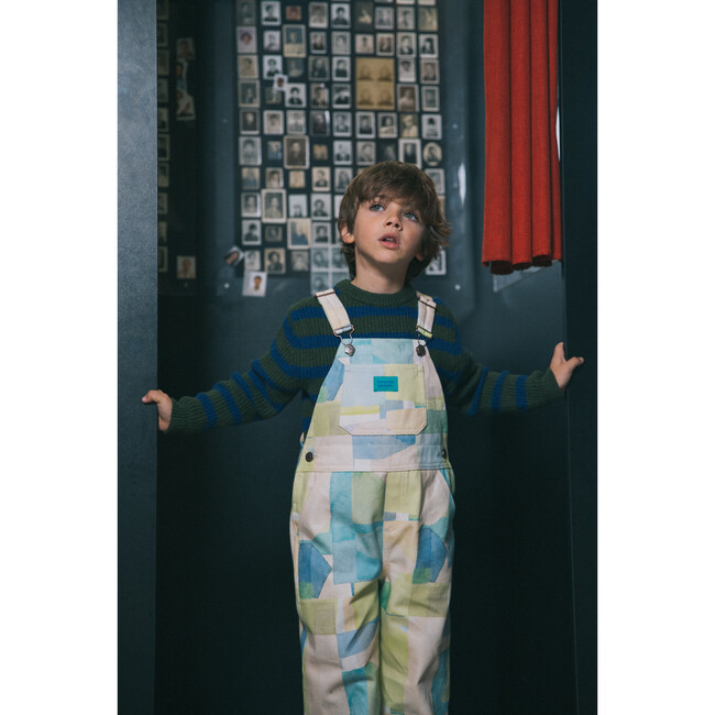 Oliver Twist Print Overalls, Green And Blue - Overalls - 3