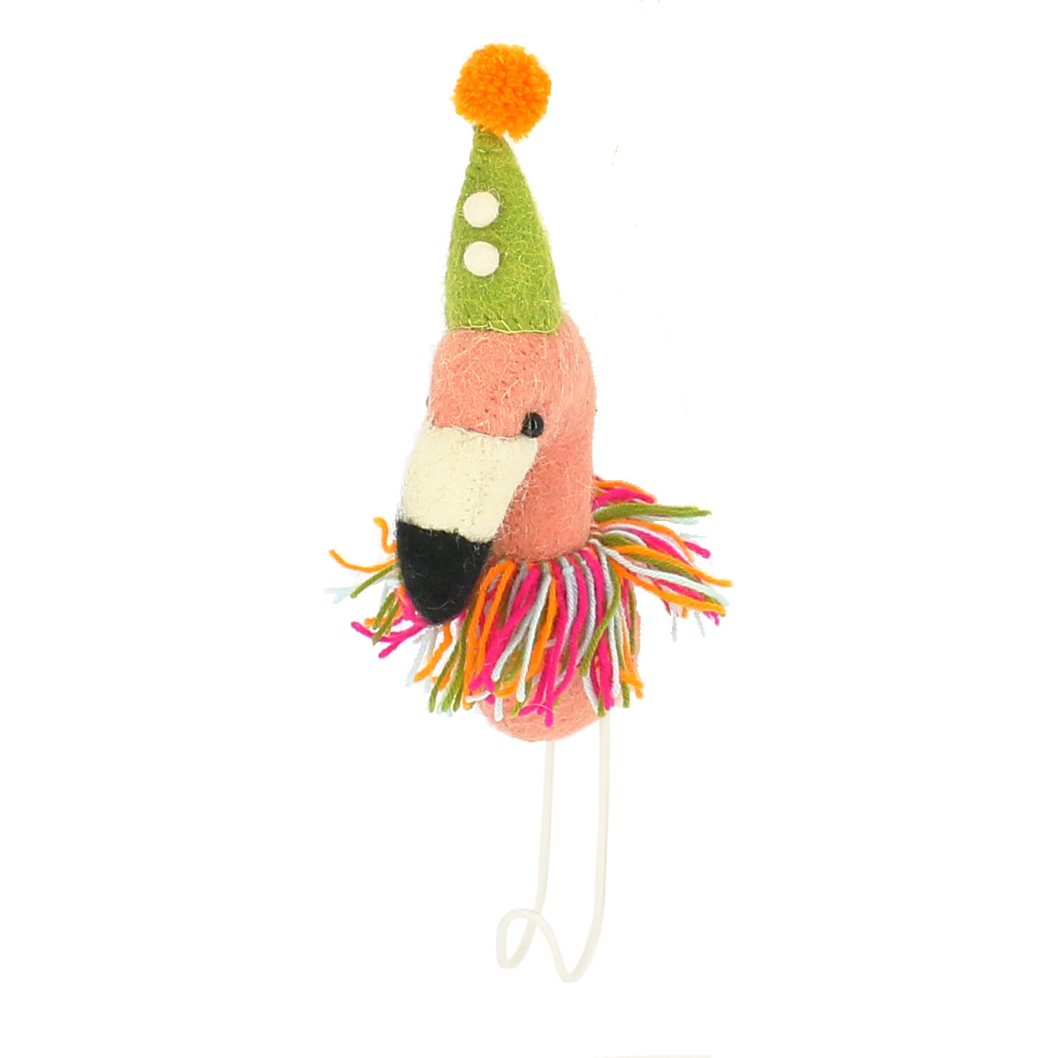 Party Animal Flamingo Head Coat Hook, Pink And Multicolors - Animal Heads - 1