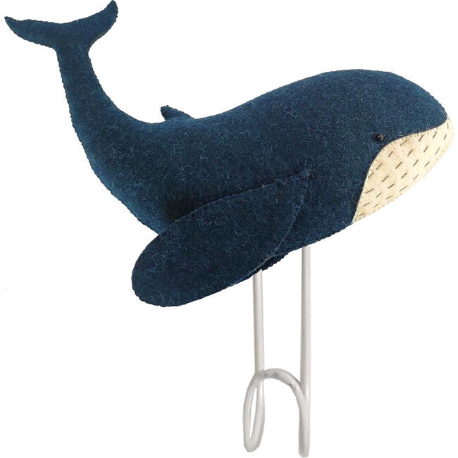 Whale Felt Coat Hook, Blue