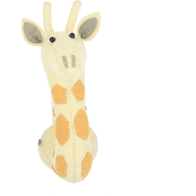 Noahs Ark Mini Giraffe Head Felt Wall Decoration, Beige And Brown