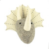 Neutral Mini Triceratops Head, Grey And Cream - Animal Heads - 2