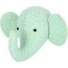 Mini Print Elephant Head Felt Wall Decoration, Blue - Animal Heads - 1 - thumbnail