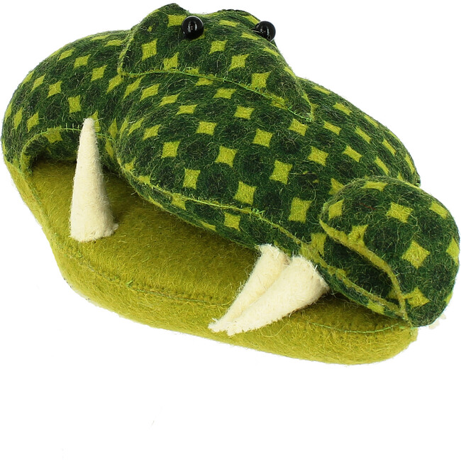 Mini Aligator Head Print Felt Wall Decoration, Green - Animal Heads - 2