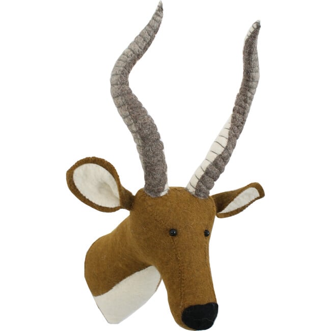 Mini Impala Head Felt Wall Decoration, Brown