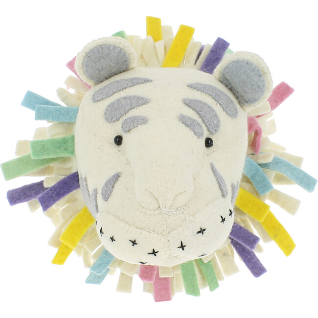 Medium Safari Tiger Head Felt Wall Decoration, Pastel - Animal Heads - 2