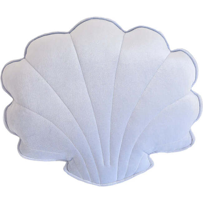 Velvet Shell Pillow, Blue Pearl