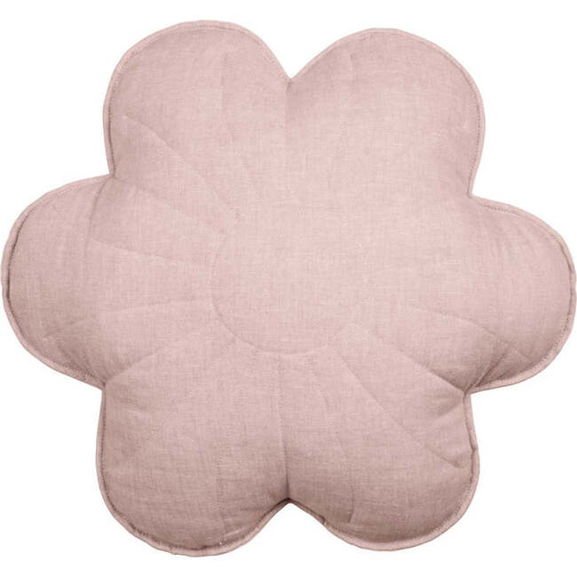 Linen Flower Pillow, Powder Rose