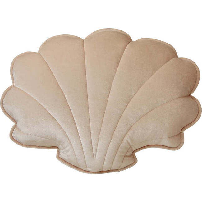 Velvet Shell Pillow, Cream Pearl