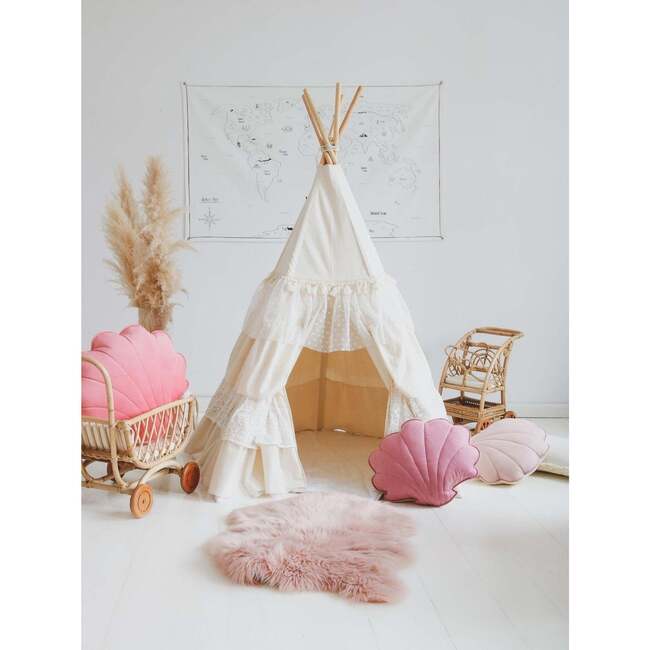 Play Tent With Frills And Embroidery, Shabby Chic - Play Tents - 4