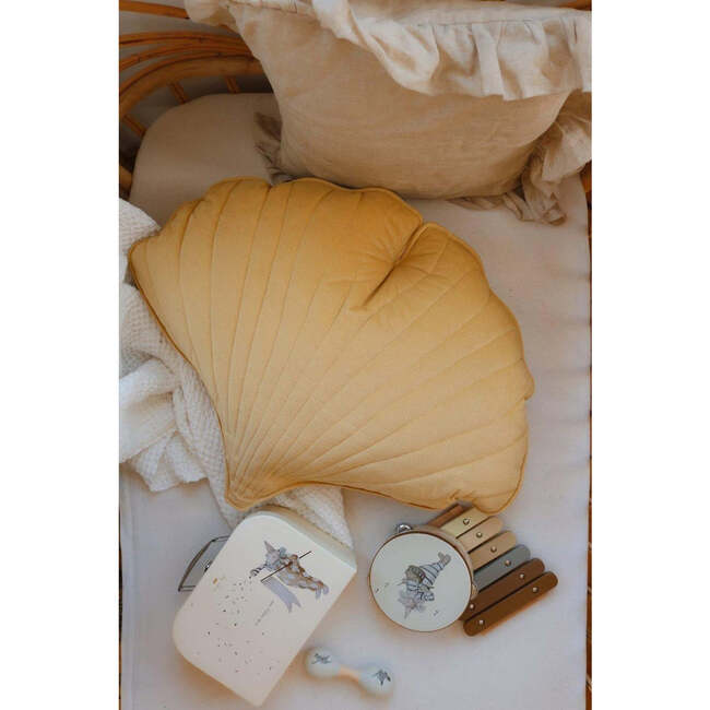 Velvet Ginkgo Pillow, Honey - Decorative Pillows - 5