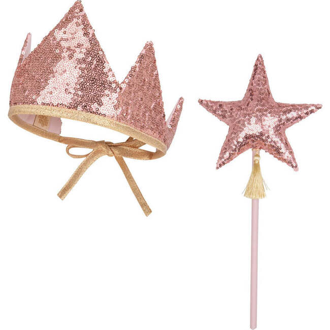 Sequins Crown And Wand Magic Set, Pink