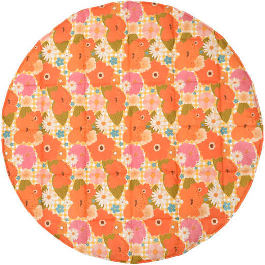 Round Cotton Play Mat, Picnic With Flowers