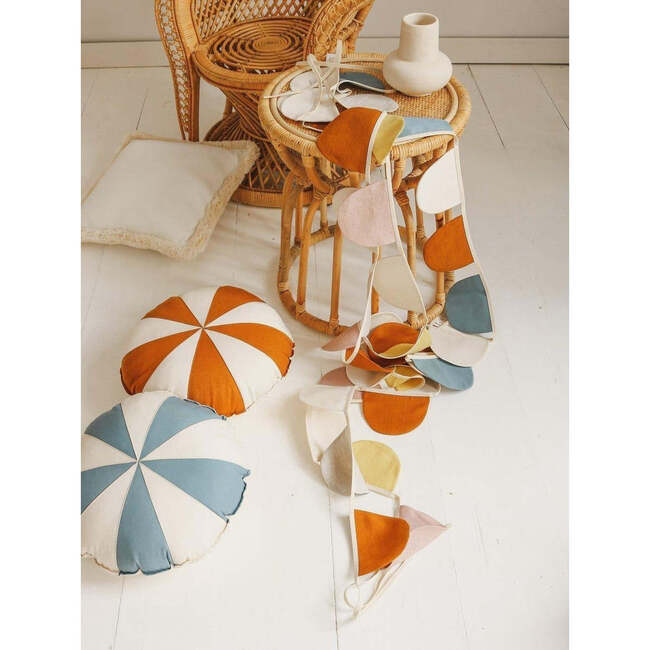 Round Patchwork Pillow, Blue Circus - Decorative Pillows - 4